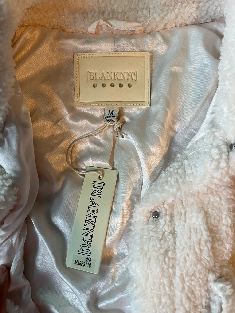 Plush Button-Front Jacket - Cream - Picture 2 of 5